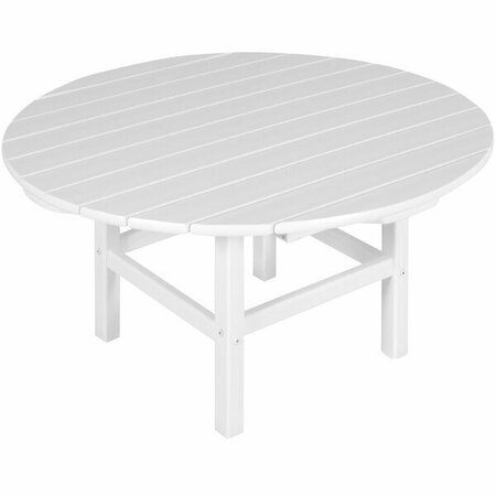 POLYWOOD 38'' White Round Conversation Table 633RCT38WH